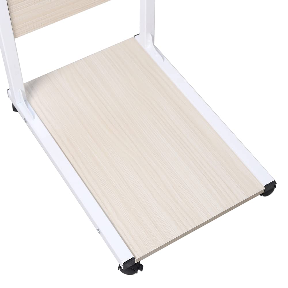 Table de lit sur roulettes d'appoint Mobile pour lit de Soins d'hôpital Hauteur Réglable Bois Simple et Moderne Levage Libre 50 * 35*(55-80) CM