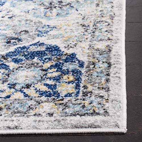 Safavieh Madison Collection Runner Rug - 2'3" X 8', Ivory & Aqua, Boho Chic Distressed Design, Non-Shedding & Easy Care, Ideal For High Traffic Areas In Living Room, Bedroom (Mad611A) #TOP2