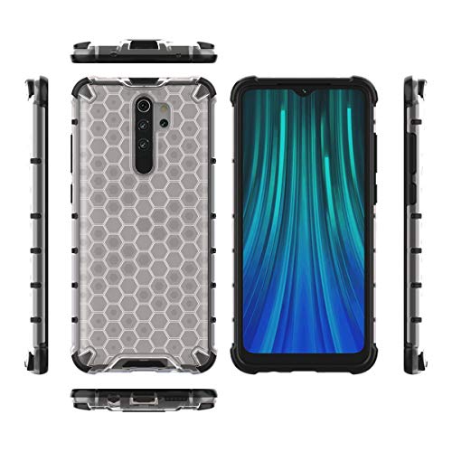 Image of Glasgow | for Mi Redmi Note 8 Pro Honeycomb Pattern Back Case Cover for Mi Redmi Note 8 Pro with 4 Bumper Corners and Military Grade Protection - Transparent