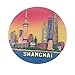 MUYU Magnet 3D Shanghai Chine Souvenir Aimant de réfrigérateur, Home Autocollant pour décoration de Cuisine magnétique et Shanghai Chine Aimant de réfrigérateur Souvenir de Voyage Cadeau