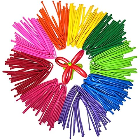 100Pcs Balloons, Long Balloons for Balloon Animals, Twisting Modeling Balloons Kit Supplies for Animal Making Beginners Children'S Party Carnivals Party Decoartions, Colored Cover
