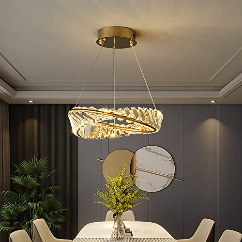 Suspension cristal LED salle à manger et chambre contemporaine