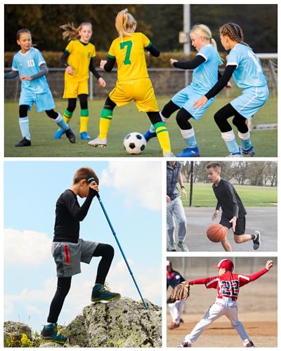 Runhit Boys Compression Shirt Kids Long Sleeve Athletic Undershirt Youth Quick Dry Base Layer for Football Baseball 5