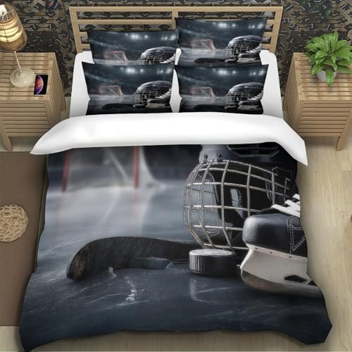 Housse de couette hockey en microfibre douce premium avec fermeture éclair