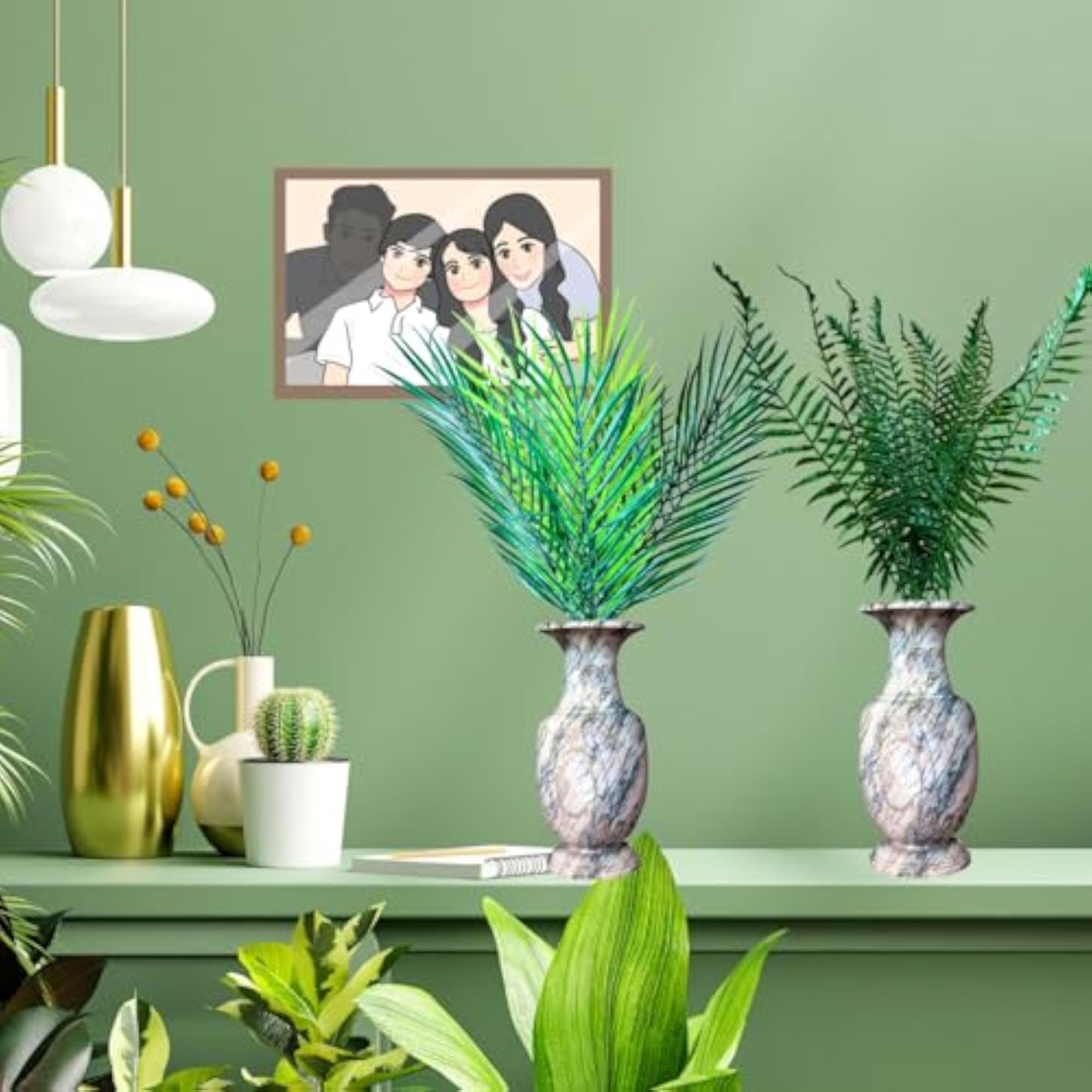 Artificial Plants Palm Leaves Areca for Home Decor