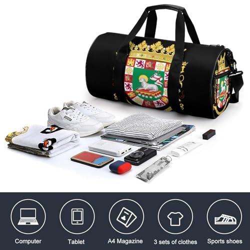 Coat of Arms of Puerto-Rico-State Gym Bag for Women Men Travel Duffle Bag Carry on Weekender Tote Bag Lightweight4