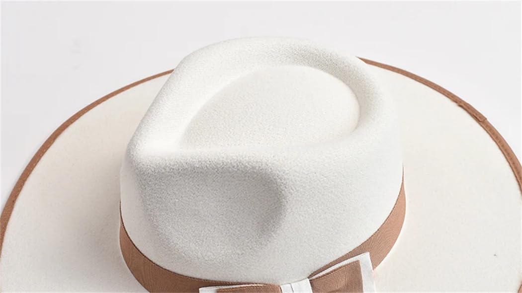 Elegante cappello Fedora da donna con papillon a tesa larga da chiesa jazz cappelli da festa di nozze
