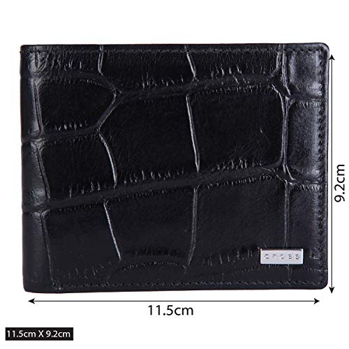 Cross Coco Signature Double Id Overflap Wallets for Mens Leather Branded with Proper Compartment for Card and Money Storage - Black/Red 3 51ts86dmFuL