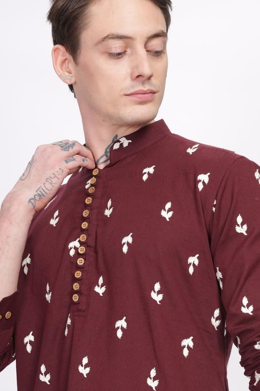 Image of BE ACTIVE Men's Traditional Embroidered Full Sleeves Kurta || Cotton Kurta for Men || Men Kurta for Wedding || Kurta for Men (A-SK1021 Parent)