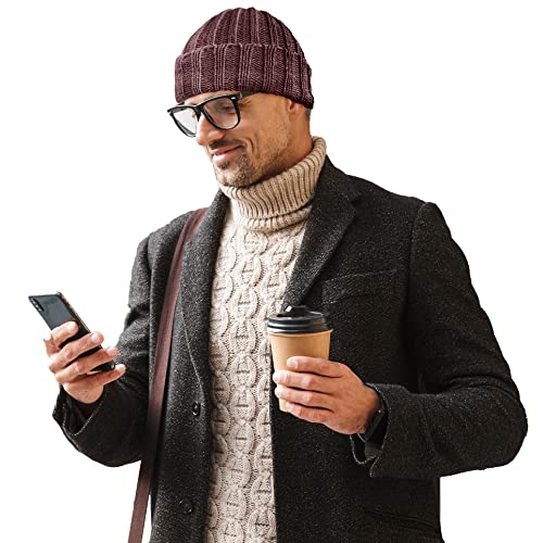 TINKUY Peru Alpaca Wool Blend Cuffed Beanie Hat for Men and Women, Warm Winter Knit Cap, Handmade in Peru, Unisex One Size, Brown
