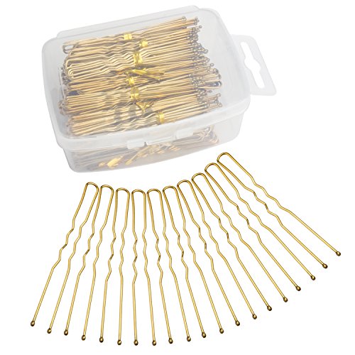 300 Pack Jaciya U Shaped Hair Pins Bun Maker Hair Pins Wedding Bridal Hair Pins with Box (Gold)