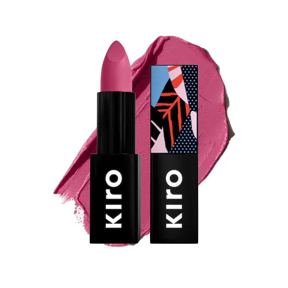 - Kiro Moist Matte Lipstick - Tulip Bloom (Fresh Pink), 4.2g | Super-Pigmented, Long-Lasting, Moisturizing, Non-Drying, Non-Feathering, Smudge Proof | Skin Care Infused with Natural Oils