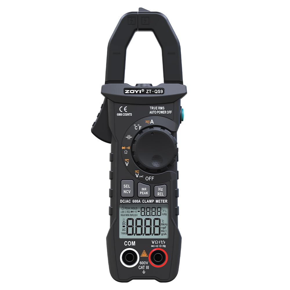 ZOYI Clamp Meter ZT-QS9,T-RMS 6000 Counts Multimeter Tester,Measuring Starting Current The Clamp Multimeter,AC DC Current,Voltage Up to 600A,600V Amp Meter,Voltage Tester,Voltmeter-image-18