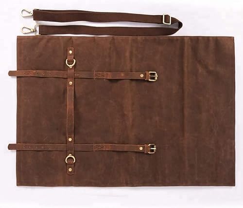 Miniatura 3 de Bolsa enrollable para cuchillos de chef, bolsas de lona encerada para cuchillos con 10 ranuras y 1 bolsillo con cremallera, bolsa de chef para chefs