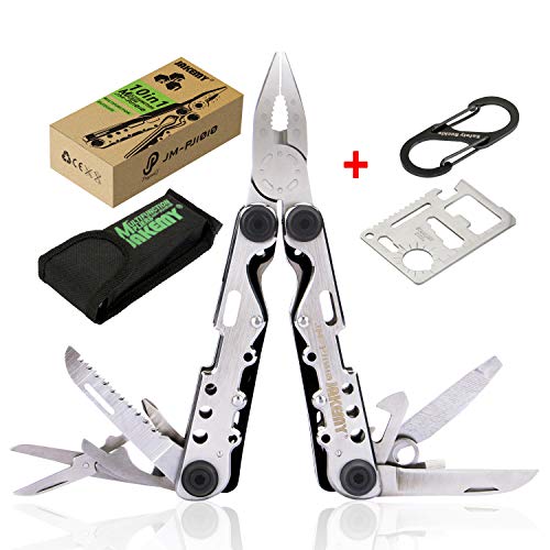 Jakemy 15+11 in 1 Stainless Steel Multitool Cutter Portable Folding Pocket Pliers