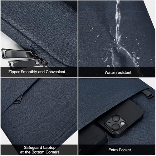 Image of 15.6 Inch Laptop Sleeve Case for HP Pavilion 15.6, Compatible with Acer Chromebook 15 / Aspire, ASUS Chromebook CX15 / VivoBook 15 16, Water Resistant Computer Carrying Bag, Navy Blue