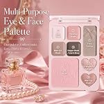Mignon maquillage Palette, tout-en-un paillasse et visage Blush avec Bow Design, Velvet Matte & Diamond Shimmer, cadeau de voyage-friendly Daily Cosmetics (02 Ruban de ballet)