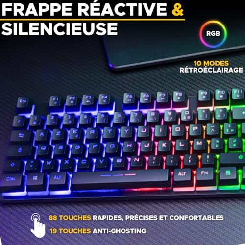 The G-Lab - Combo Oxygen EX - Set di tastiera e mouse wireless Gaming con LED RGB - Tastiera Gaming wireless in formato TKL, Layout spagnolo e mouse da gioco wireless, 3200 dpi - PC/PS4/PS5 - Nuovo - Tastiera gaming - Immagine 5