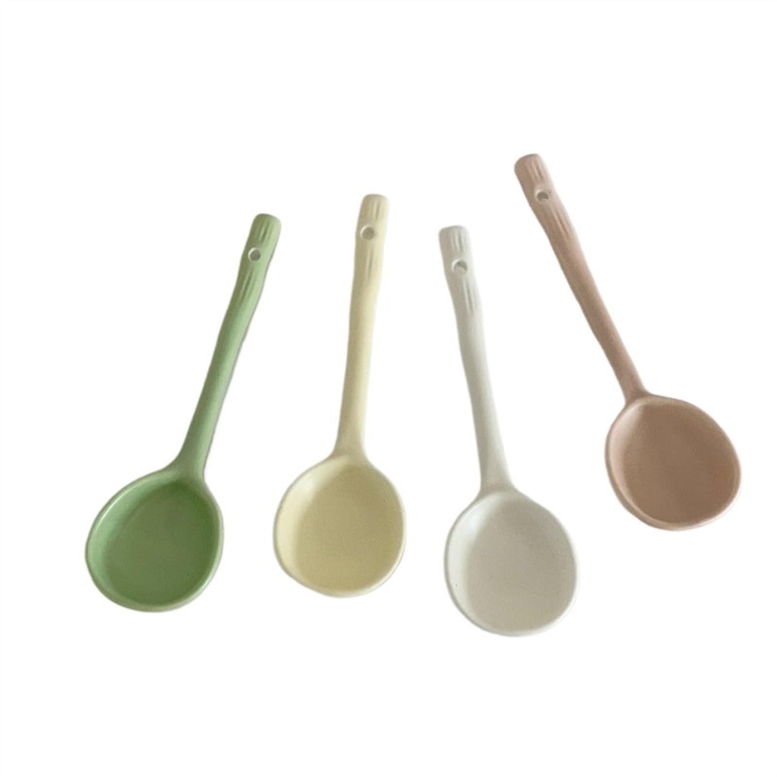 Set di 4 cucchiai da zuppa in Ceramica Diversi Colori, tavola, Cena, asiatici con Manico Sottile, Cucchiaio for Gelato