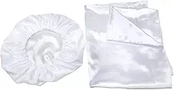 Kit 2 Fronhas 50x70 +1 Touca De Cetim Anti Frizz Branca