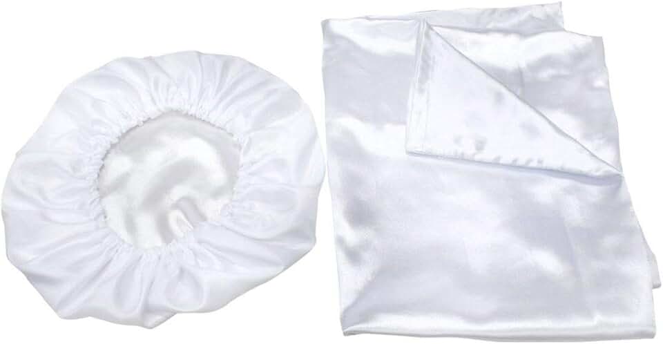 Kit 2 Fronhas 50x70 +1 Touca De Cetim Anti Frizz Branca