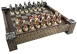 Japanese Samurai Warrior Oriental Chess Set w/ 17' Castle Fortress Board