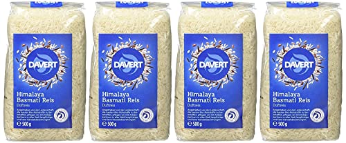 Davert Himalaya Basmati Reis weiß, 4er Pack (4 x 500 g) - Bio