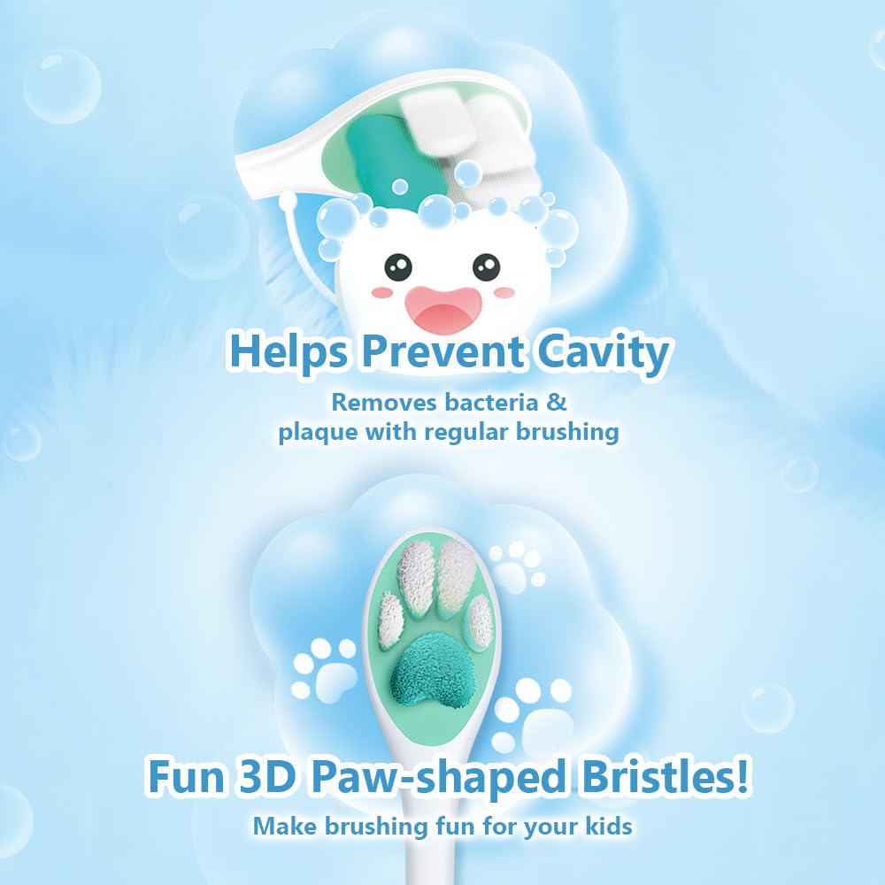 Colgate Kids Fluffy Paw 5+ Years Toothbrush Set | Ultra Soft Bristles - 2Pcs 1