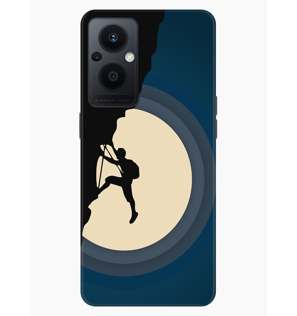 JugaaduStore Designer Printed Slim Fit Hard Case Back Cover for Oppo F21 Pro 5G / Oppo F21s Pro 5G | Moon Climbing (Polycarbonate)