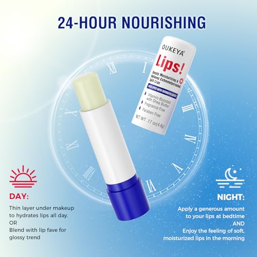 image for OUKEYA Medicated Lip Balm Hydrating w/Petrolatum, Shea Butter, Beeswax