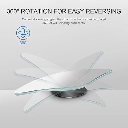 Miniatura 4 de Espejo de punto ciego para automóvil, 2 piezas de ángulo de vidrio convexo HD ajustable para espejos retrovisores laterales, en forma de ventilador,