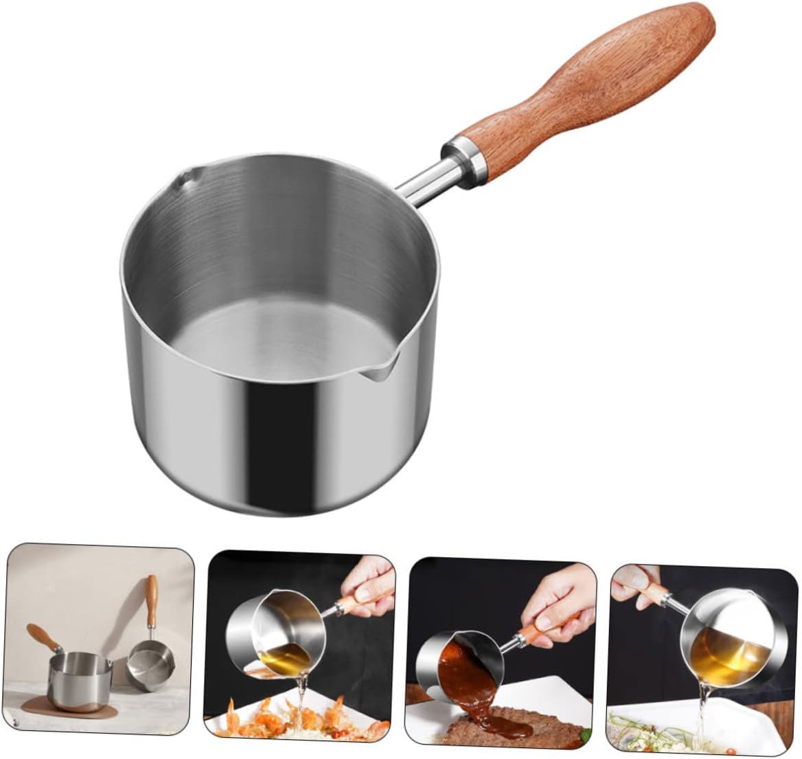 Oil Pan Mini Candy Mini Heater Stainless Steel Saucepan Steaming Pot Candle Making Pot Chocolate Melting Oil s for Cooking Deepen Soup Pan Coffee Cheese Cooking