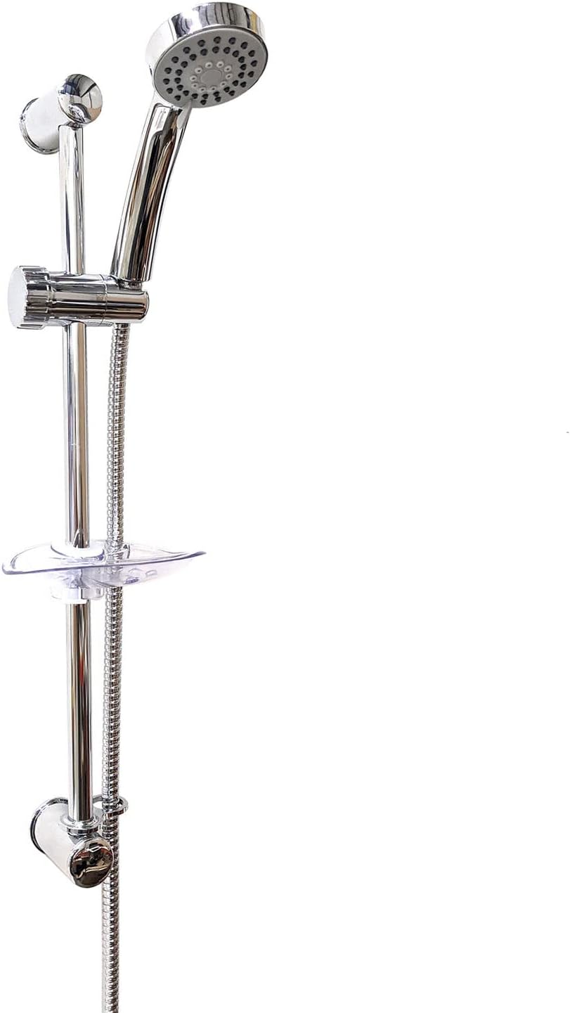 Shower Riser Kit Rails Riser Adjustable Shower Head and Hose Pipe