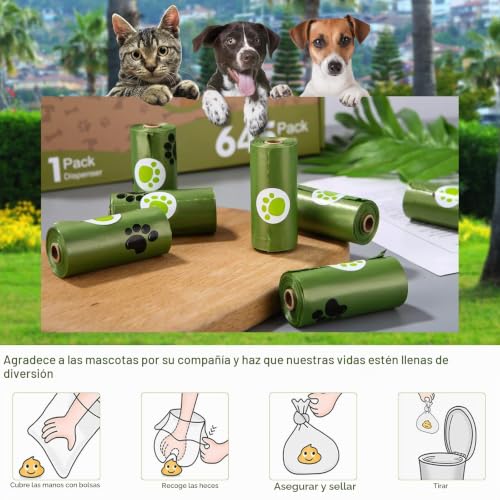 Miniatura 3 de Aokyom Bolsas De Basura, Accesorios Para Perros, Bolsas De Basura Para Perros, Dispensador De Bolsas De Basura Para Perros, Bolsas De Basura Para Perros Hechas De Almidón De Maíz, Bolsas De Basura