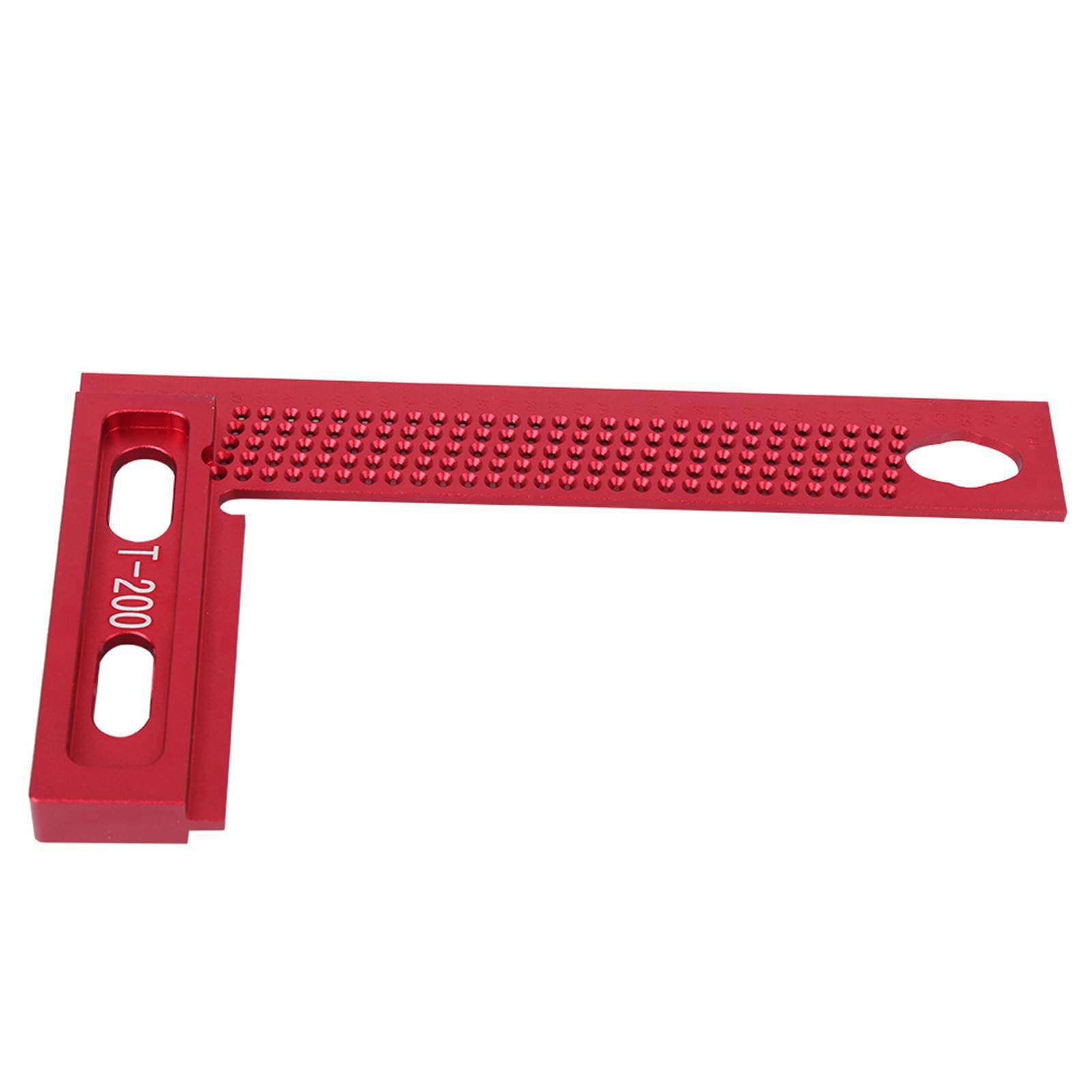 KIMISS Regla de Orificio de Aleación de Aluminio Resistente Al Desgaste, Herramienta de Medición de Trazado de Carpintería, Regla Escuadra Tipo T de 12 Pulgadas, Ideal para