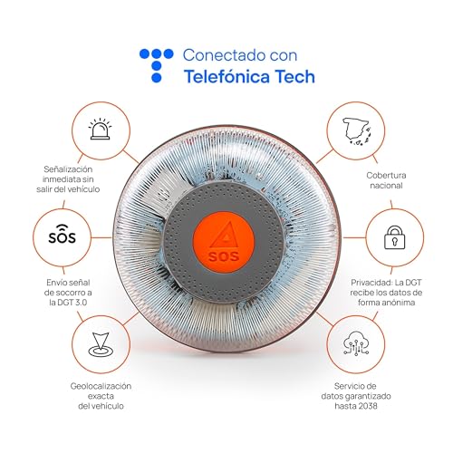 Miniatura 11 de Flashled Sos Luz De Emergencia Para Coche Homologada, Baliza V16 Conectada Obligatoria Dgt 2026, Sim Y Servicio Hasta 2038, Cobertura Profunda Y Geolocalización