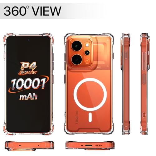 Image of Pikkme Back Cover for Realme P4 Power 5G Mag-Safe Shockproof PC + TPU Protective Case Magnetic Support Bumper Case (Transparent Mag-Safe)