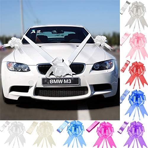 Time to Sparkle 3 Bows + 7M Ribbon Wedding Car Ribbon Decoration Kit Wrapping Large Bow, Royal Blue
