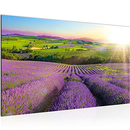 Peinture Provance Paysage Moderne Tableau Decoration Murale - 100% Made In Germany - Lavande La Nature Pourpre Salle 610714b