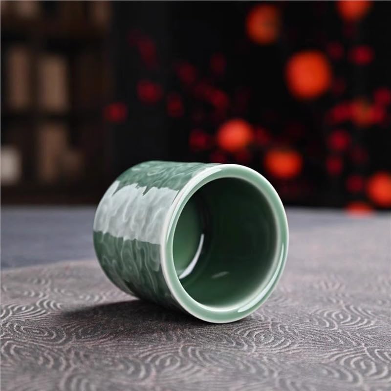 Ceramic Espresso Cups Set of 2-3oz Demitasse Cups for Coffee & Tea, No Handles, Durable & Dishwasher Safe