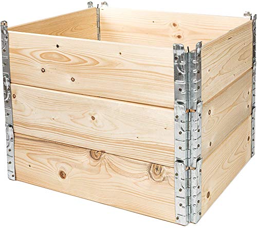 Preisvergleich Produktbild Holtaz Palettenrahmen Stapelrahmen aus Kiefernholz Holzaufsatzrahmen Gartenbeet perfekt als Hochbeet für Blumen Pflanzen Gemüse und Kräuter 3 Stück 100x120x20 cm
