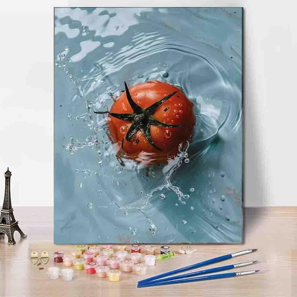Amazon | 数字油绘 トマト Paint by Numbers 植物 手塗り DIY大人用