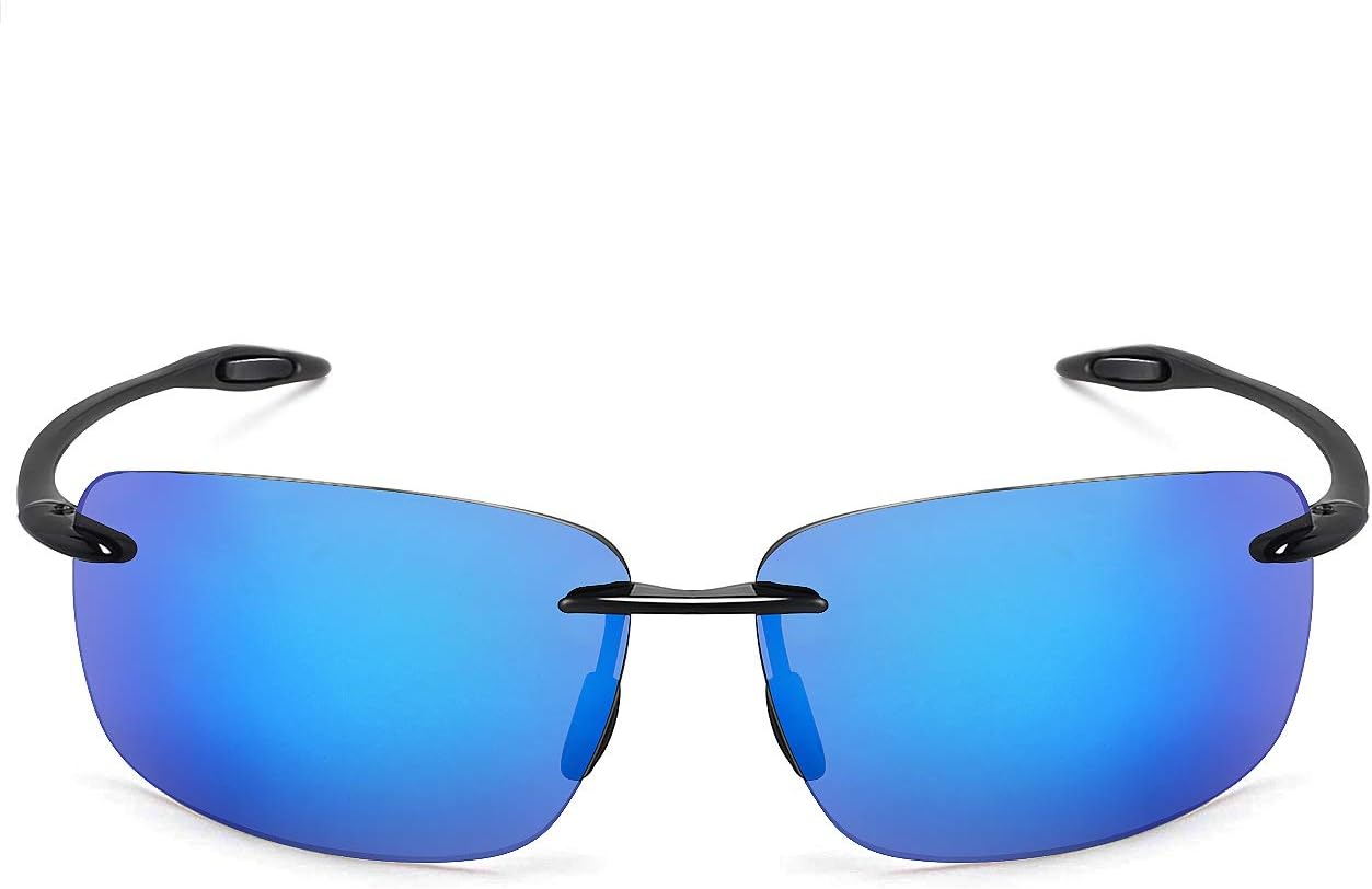 JULI Sports Polarized Sunglasses for Men Women Tr90 Rimless Frame for Running Fishing Golf Surf Driving(Blue) - Image 3