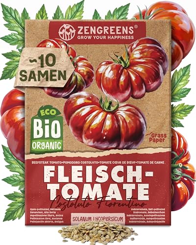 ZenGreens - Bio Fleisch-Tomate Samen (Costoluto Fiorentino) - Fleisch-Tomatesamen - Gemüsesamen für den einfachen Anbau im Garten Balkon oder Hochbeet - Gemüse Saatgut