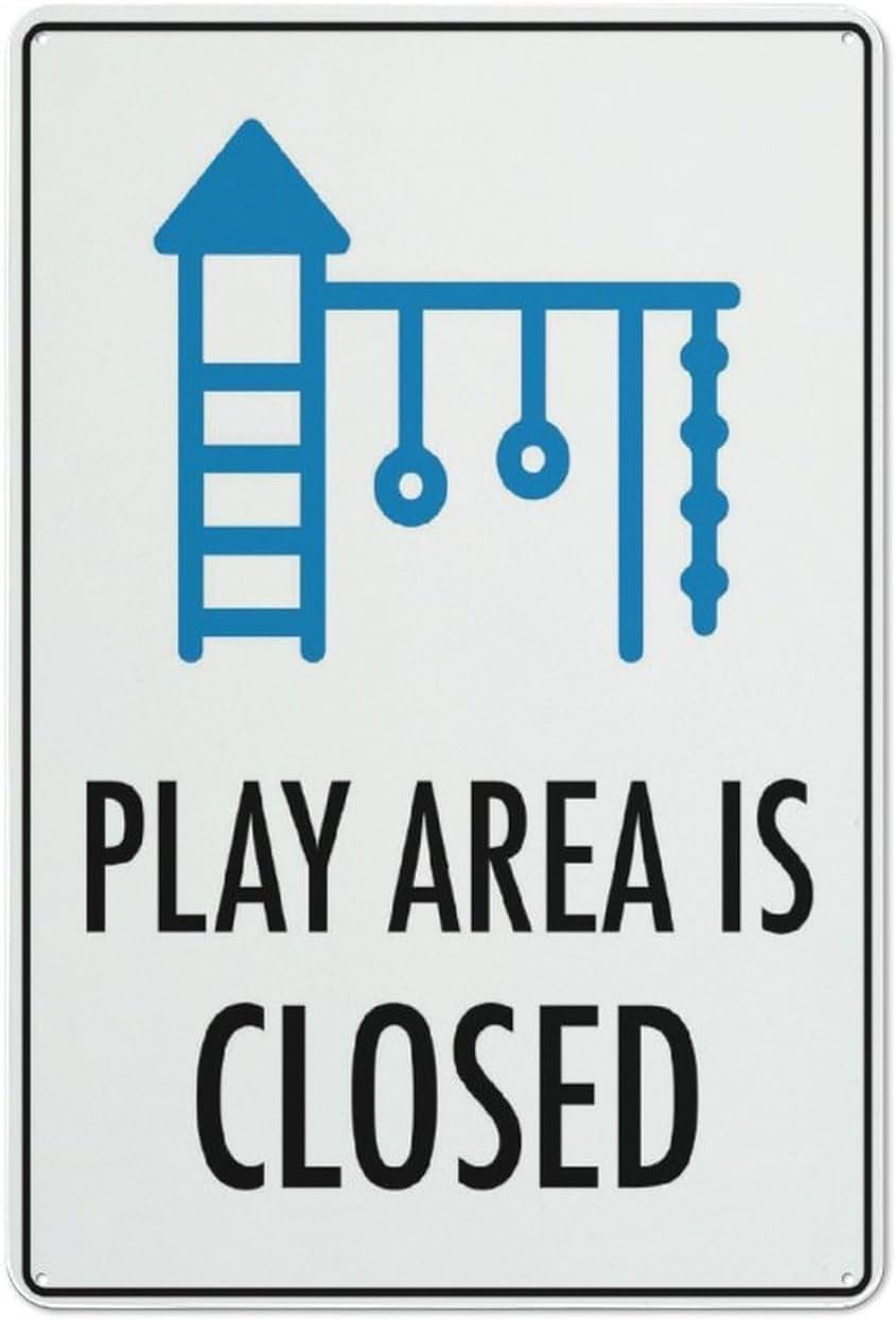 Bdeyfg Colour2 Play Area Is Closed Warning Metal Sign Tin Signs Aluminum For Outdoors Use Yard Farm Fence Home Wall Decor 8X12 Inch