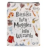 Magic Wizard Book Sleeve, Potter Merch Bookish Gift, Wizard Gift Book Covers Librarian Reader Bibliophile Bookworm Reading Lover Gift(Books Turn Muggles into Winzards) (Magic Book Sleeve-1109)