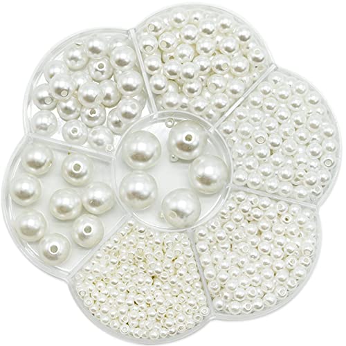Perle Blanche Bracelet,Perle Blanche Nacré, Perle Artificielle Blanc,Perle Blanche Nacré Decoration,Perles Artificielles Blanches (A)