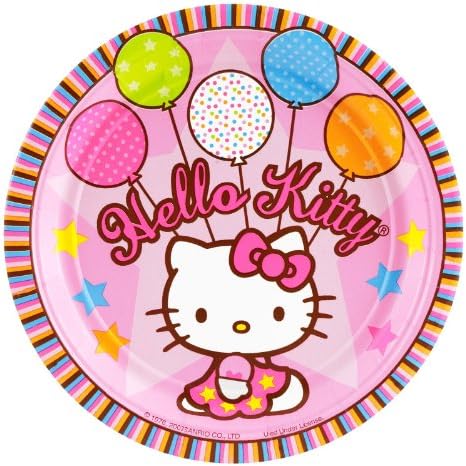 Amscan Round Plates | Hello Kitty Balloon Dreams Collection | Party Accessory image 2