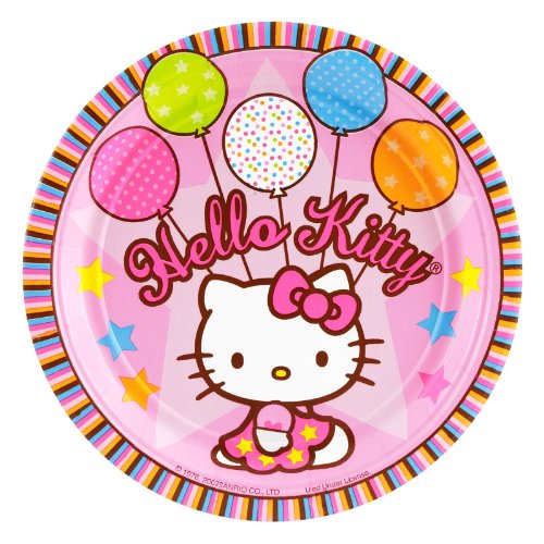 Amscan Round Plates | Hello Kitty Balloon Dreams Collection | Party Accessory