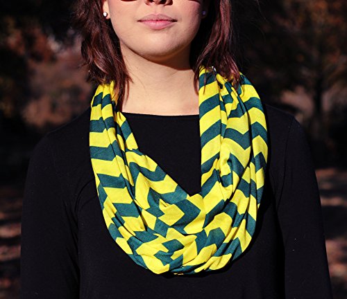 Dark Green & Yellow Chevron Infinity Scarf2